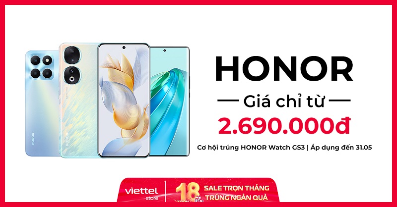 Mua điện thoại HONOR giá chỉ từ 2.690.000đ cùng cơ hội trúng HONOR Watch GS3