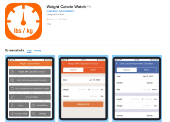 App tính calo giảm cân
