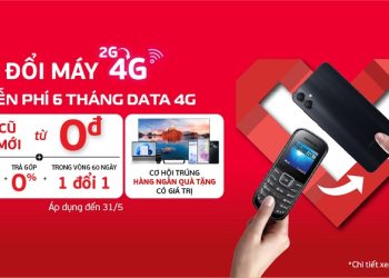 Đổi máy 2G lên 4G – Miễn phí 6 tháng Data 4G cùng cơ hội trúng hàng ngàn quà tặng giá trị