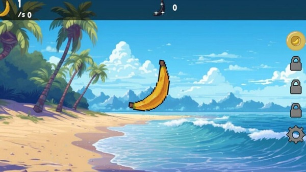 A banana on a beach
Description automatically generated