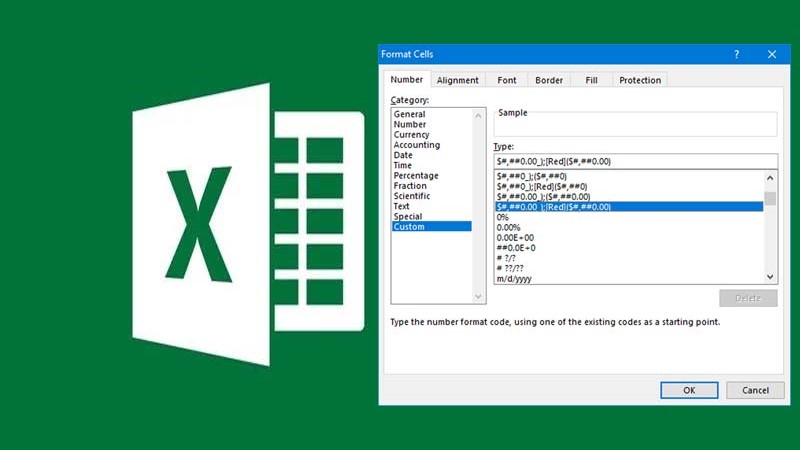 định dạng số trong excel