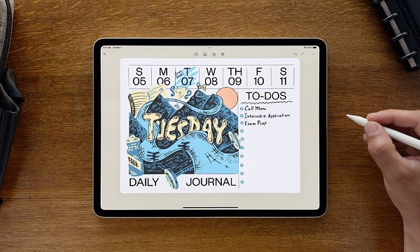 A tablet with a calendar on it
Description automatically generated