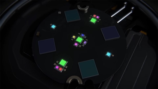 A circular object with many squares

Description automatically generated