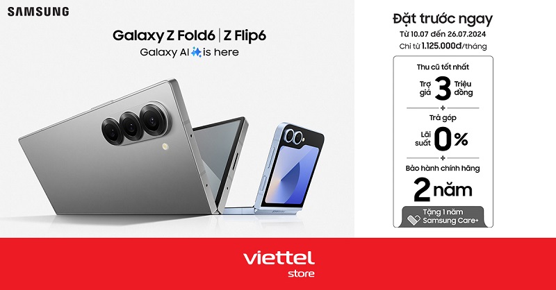 Đặt trước bộ đôi smartphone màn hình gập Galaxy Z Fold6 & Z Flip6 nhận ngay bộ quà trị giá 7 triệu đồng
