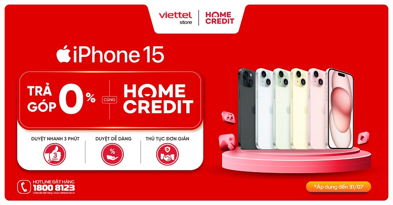 Ưu đãi tháng 7: Trả góp 0% cùng Home Credit, duyệt nhanh 3 phút, thủ tục đơn giản