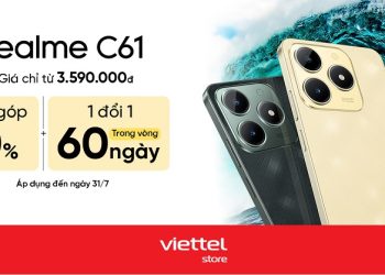 Tại Viettel Store mua realme C61 giá chỉ từ 3.590.000đ, 1 đổi 1 trong vòng 60 ngày