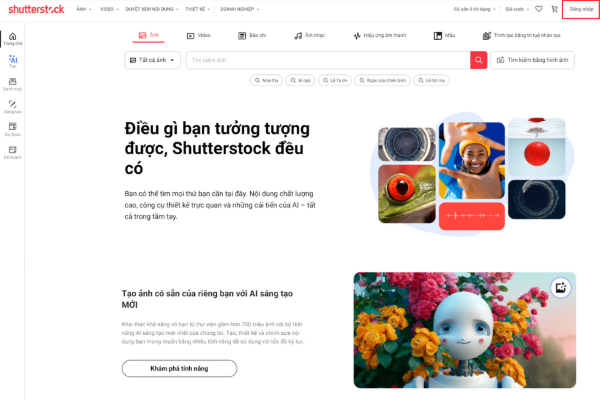 Chọn Đăng nhập > Tạo tài khoản