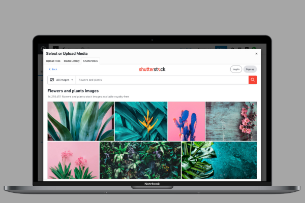 Bạn có thể sử dụng một plugin để dễ dàng tải các hình ảnh từ Shutterstock 