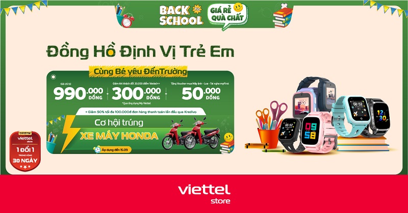Đồng hồ định vị trẻ em – Cùng bé yêu đến trường, giá chỉ từ 990.000đ, cơ hội trúng xe máy Honda Wave Alpha 110