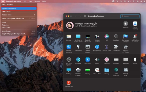Chọn System Preferences