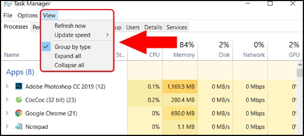 Tùy chọn quản lý View