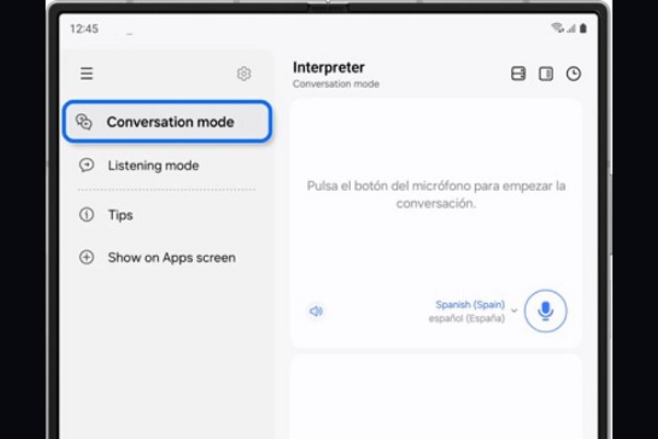 A screenshot of a conversation mode
Description automatically generated