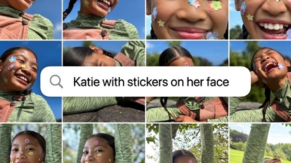 A collage of a child with stickers on her face
Description automatically generated