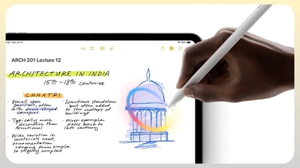 A hand drawing on a tablet
Description automatically generated