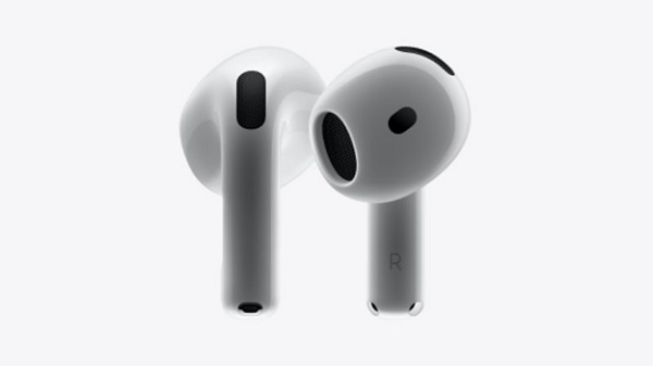 A pair of white earbuds
Description automatically generated