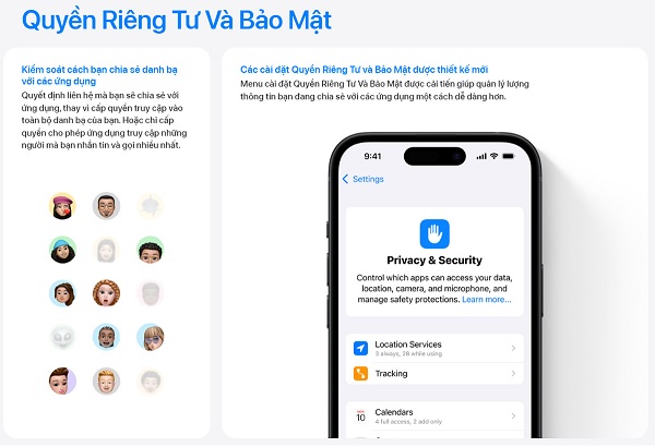 Quyền riêng tư và bảo mật là điểm mạnh trên iOS 18