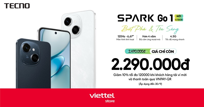 Hotsale mở bán – TECNO SPARK Go 1 giá chỉ còn 2.290.000đ
