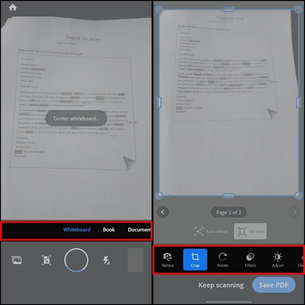 Chọn loại tài liệu mà bạn muốn quét
