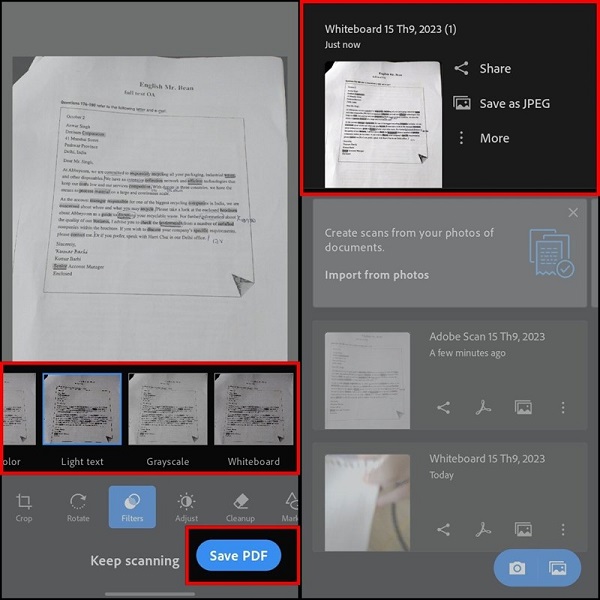 Điều chỉnh và lưu tài liệu