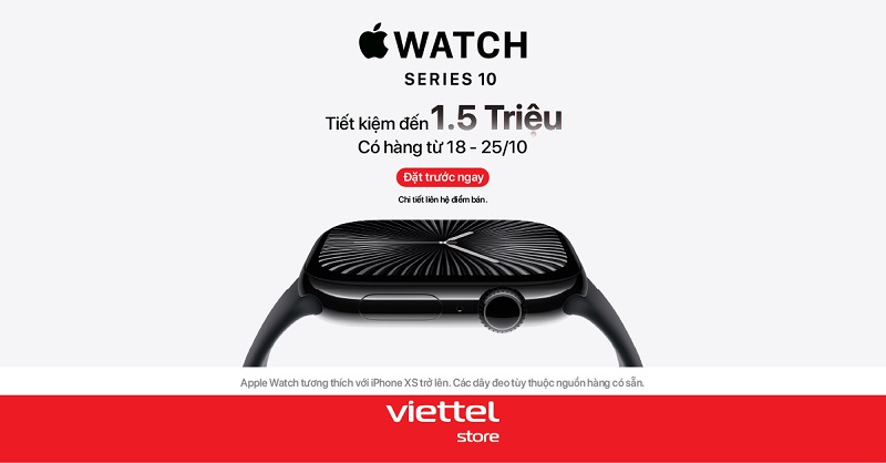 Thể lệ chương trình đặt trước Apple Watch Series 10 tiết kiệm đến 1.500.000đ