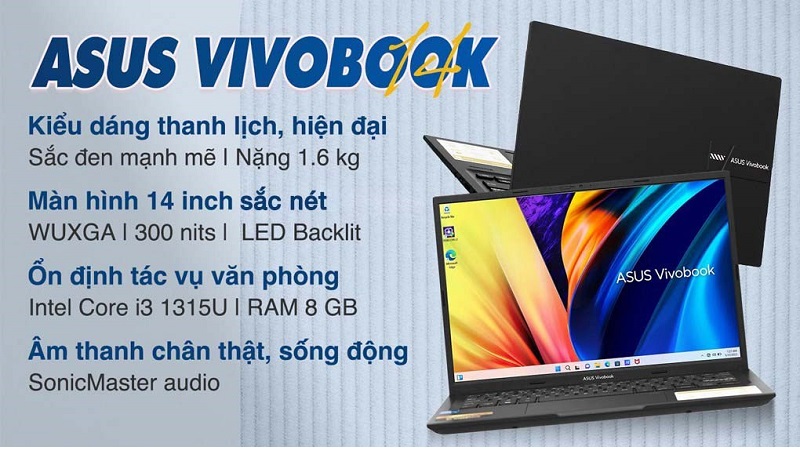 Laptop Asus Vivobook bao nhiêu inch | Tổng hợp kích thước