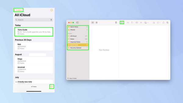Bắt đầu mở các ghi chú