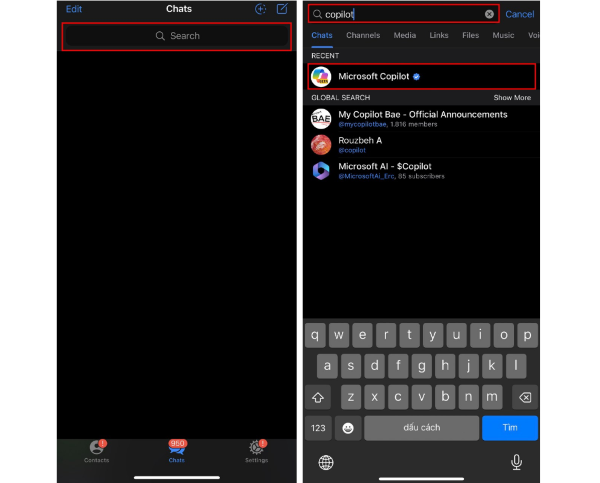 Chọn vào mục "Microsoft Copilot".
