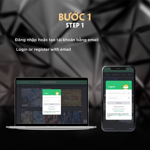 Đăng nhập hoặc tạo tài khoản bằng email 