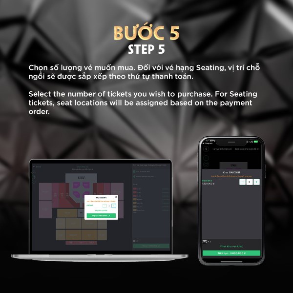 Chọn số lượng vé muốn mua