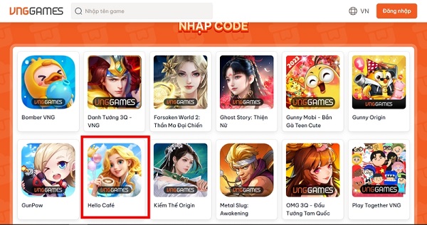 Mở trình duyệt và truy cập vào website Giftcode VNGGames