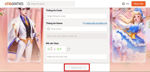 Hãy nhập chính xác từng ký tự trong mã code
