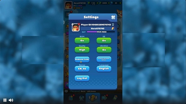 Chọn mục Redeem Code