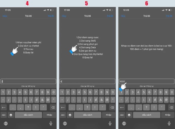 Chọn đổi dịch vụ Viettel là phút gọi