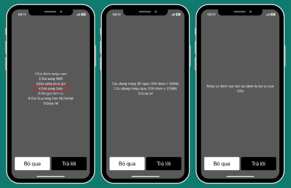 Chọn đổi sang Data