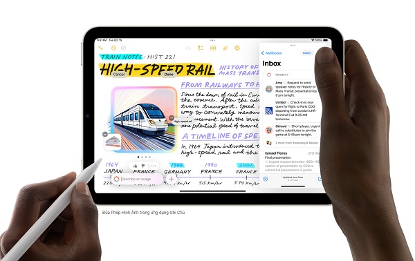 Hands holding a tablet and stylus
Description automatically generated