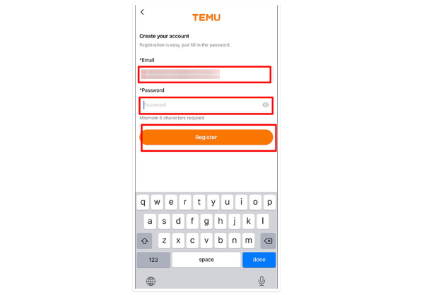Nhấp vào nút "Register".