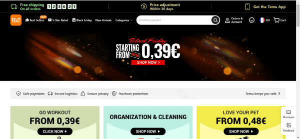 Nhập địa chỉ http://temu.com.