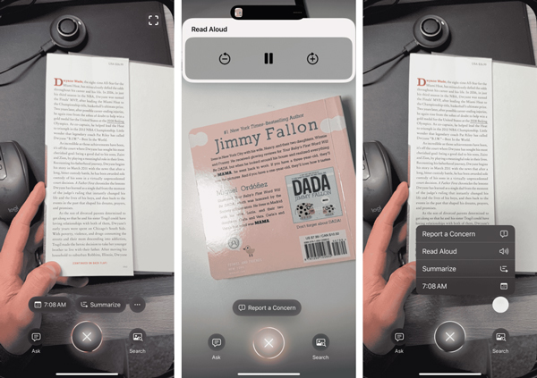 Với Visual Intelligence, bạn có thể yêu cầu Siri đọc to nội dung văn bản