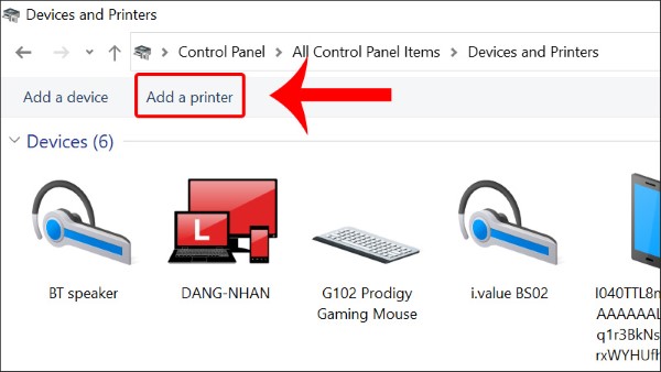 Chọn Add a network printer để kết nối