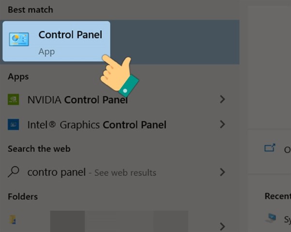 Nhấp chọn Control Panel