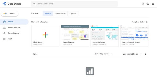 Mở trình duyệt web và truy cập vào Google Data Studio