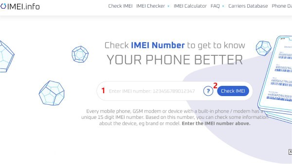 Tra cứu thông tin bảo hành thông qua IMEI.INFO