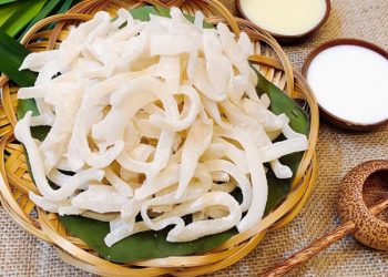 làm mứt dừa bằng nồi chiên không dầu