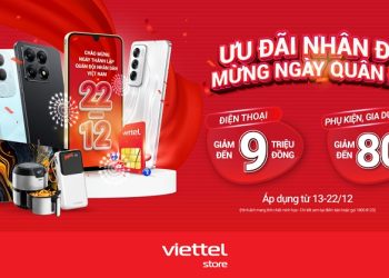 22/12 – Ưu đãi nhân đôi mừng ngày Quân đội: Điện thoại giảm đến 9 triệu, phụ kiện, gia dụng giảm đến 80%