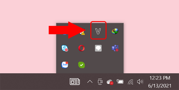 Nhấn chuột vào biểu tượng V (bật gõ tiếng Việt)