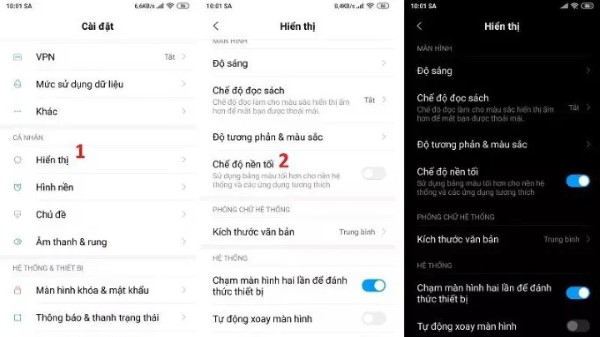 Bật chế độ nền tối trên điện thoại