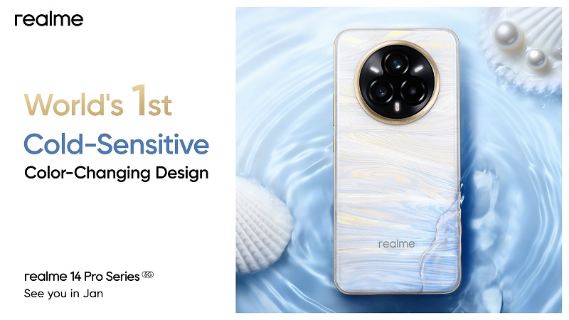 Thiết kế realme 14 Pro series ấn tượng với khả năng đổi màu theo nhiệt độ môi trường