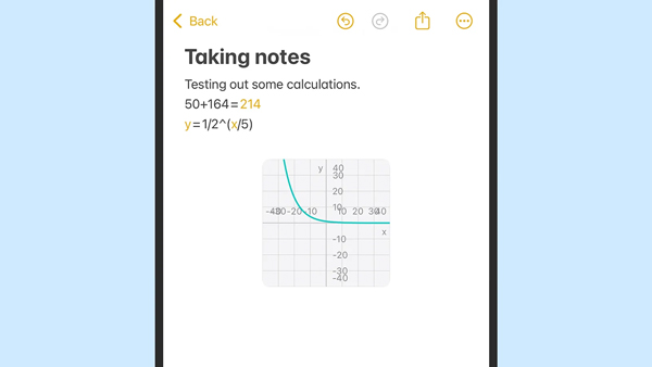 Tính năng Math Notes trên iOS 18