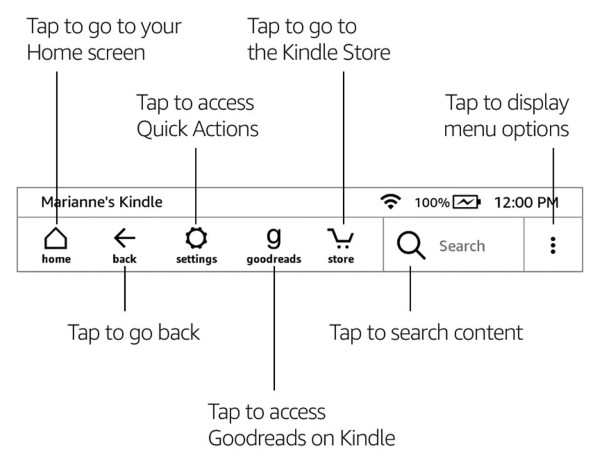 Bạn có thể sử dụng thanh công để điều chỉnh các tính năng khi đang đọc sách