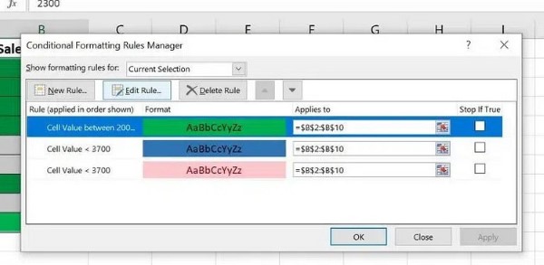 Chọn quy tắc cần chỉnh sửa và nhấn Edit Rules